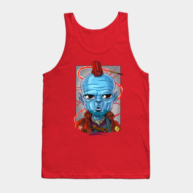 Pop Culture Caricature #8 - Yondu Tank Top by yazgar